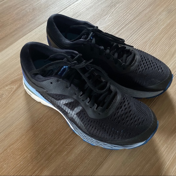 Asics Gel Kayano 25 Sneakers in Black and Blue Size 8.5 - Picture 4 of 9